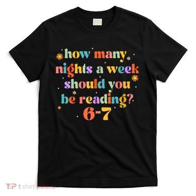 Funny Six Seven 6 7 Meme Teacher Reading Books 6-7 T-Shirt