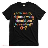 Funny Six Seven 6 7 Meme Teacher Reading Books 6-7 T-Shirt thumb 0