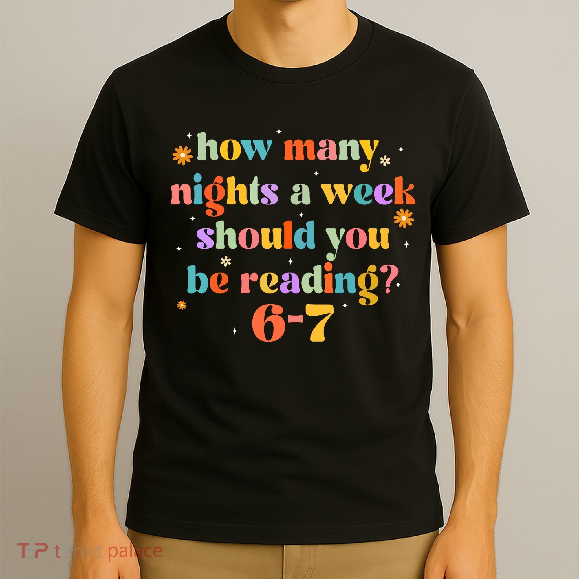 Funny Six Seven 6 7 Meme Teacher Reading Books 6-7 T-Shirt