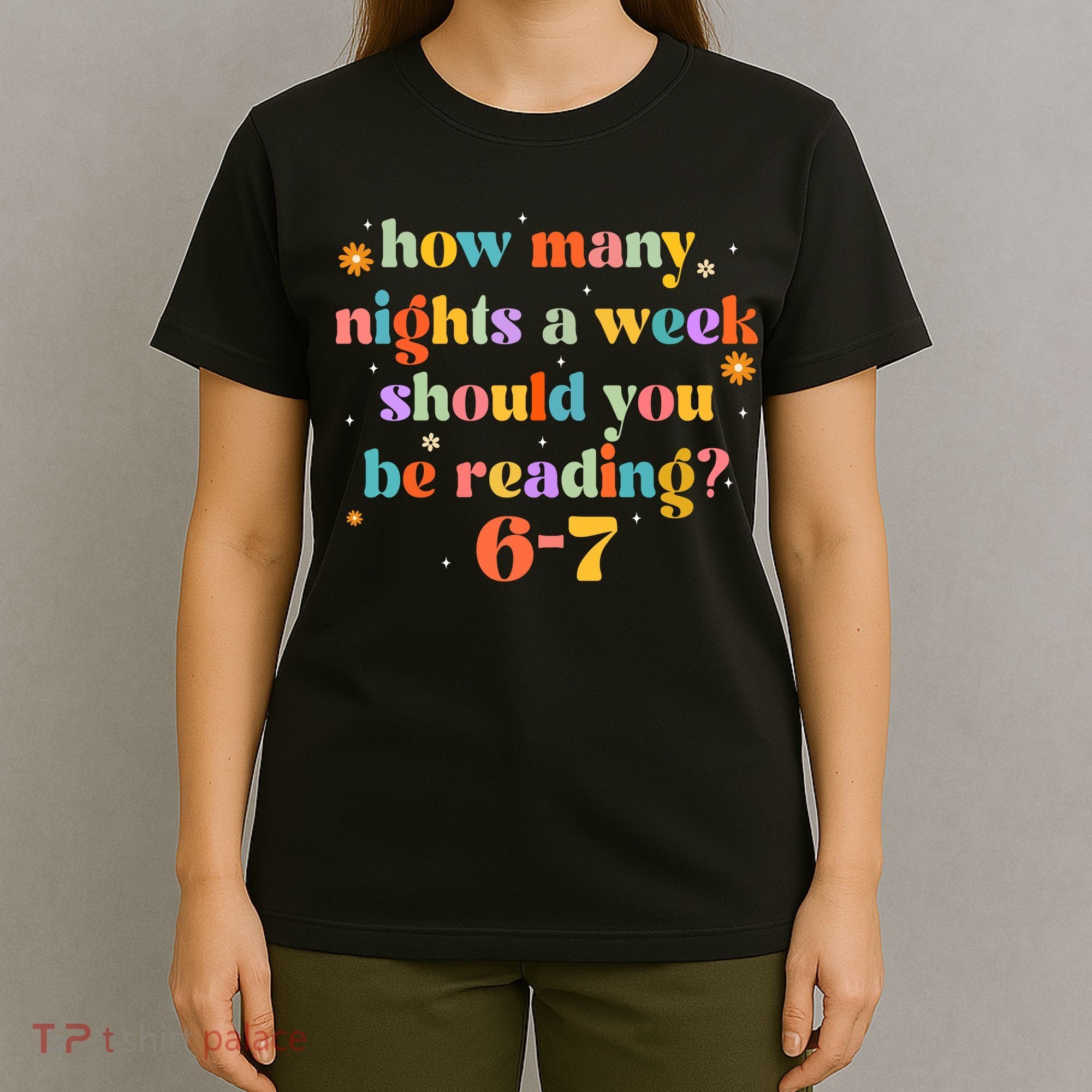 Funny Six Seven 6 7 Meme Teacher Reading Books 6-7 T-Shirt