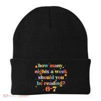 Funny Six Seven 6 7 Meme Teacher Reading Books 6-7 Beanie thumb 0