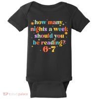 Funny Six Seven 6 7 Meme Teacher Reading Books 6-7 Baby Bodysuit thumb 0