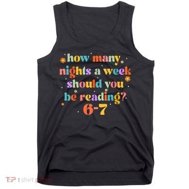 Funny Six Seven 6 7 Meme Teacher Reading Books 6-7 Tank Top