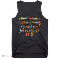 Funny Six Seven 6 7 Meme Teacher Reading Books 6-7 Tank Top thumb 0