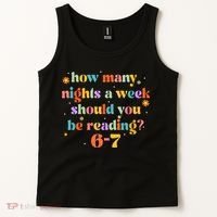 Funny Six Seven 6 7 Meme Teacher Reading Books 6-7 Tank Top thumb 2