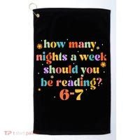 Funny Six Seven 6 7 Meme Teacher Reading Books 6-7 Golf Towel thumb 0