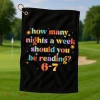 Funny Six Seven 6 7 Meme Teacher Reading Books 6-7 Golf Towel thumb 1