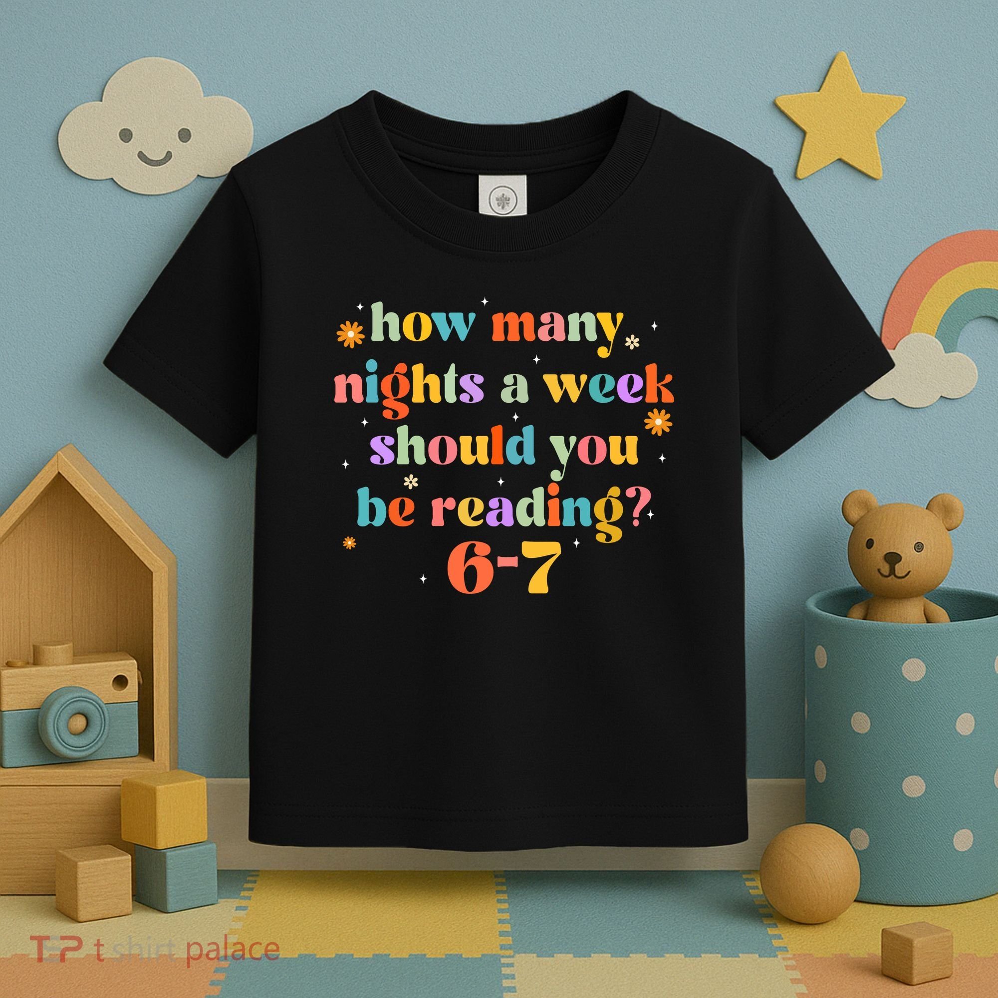 Funny Six Seven 6 7 Meme Teacher Reading Books 6-7 Toddler T-Shirt