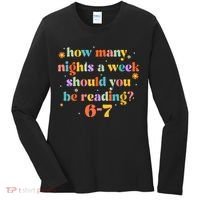 Funny Six Seven 6 7 Meme Teacher Reading Books 6-7 Women's Long Sleeve Shirt thumb 0