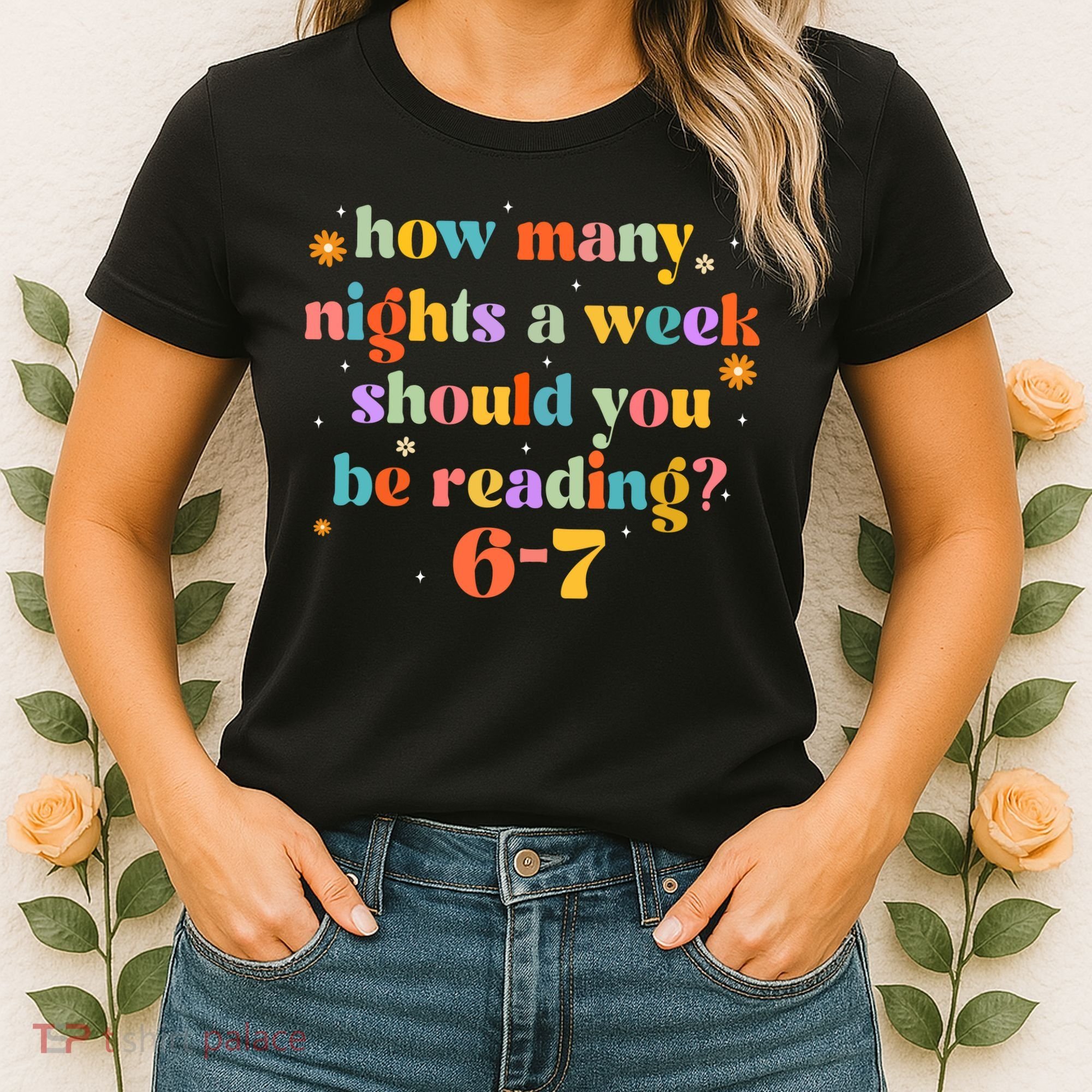 Funny Six Seven 6 7 Meme Teacher Reading Books 6-7 Women's T-Shirt