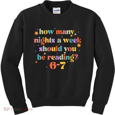 Funny Six Seven 6 7 Meme Teacher Reading Books 6-7 Kids Sweatshirt