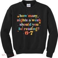Funny Six Seven 6 7 Meme Teacher Reading Books 6-7 Kids Sweatshirt thumb 0