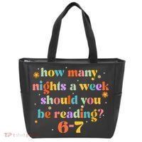 Funny Six Seven 6 7 Meme Teacher Reading Books 6-7 Tote Bag thumb 0
