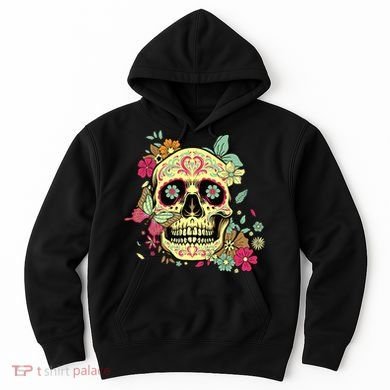 Floral Sugar Skull Dia de Los Muertos Dead   Hoodie
