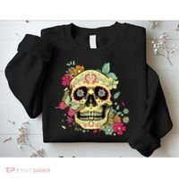 Floral Sugar Skull Dia de Los Muertos Dead   Sweatshirt thumb 2