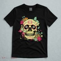 Floral Sugar Skull Dia de Los Muertos Dead   T-Shirt thumb 5