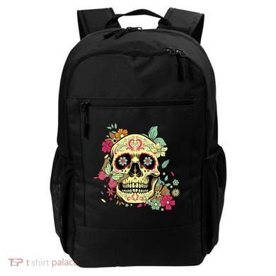 Floral Sugar Skull Dia de Los Muertos Dead   Backpack