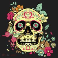 Floral Sugar Skull Dia de Los Muertos Dead   Beanie thumb 2