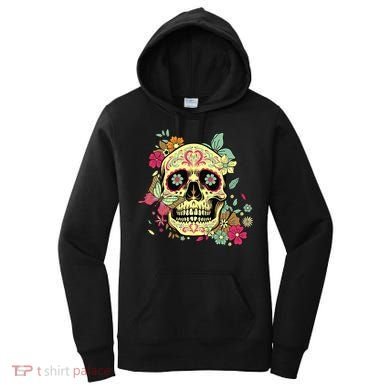 Floral Sugar Skull Dia de Los Muertos Dead   Women's Hoodie