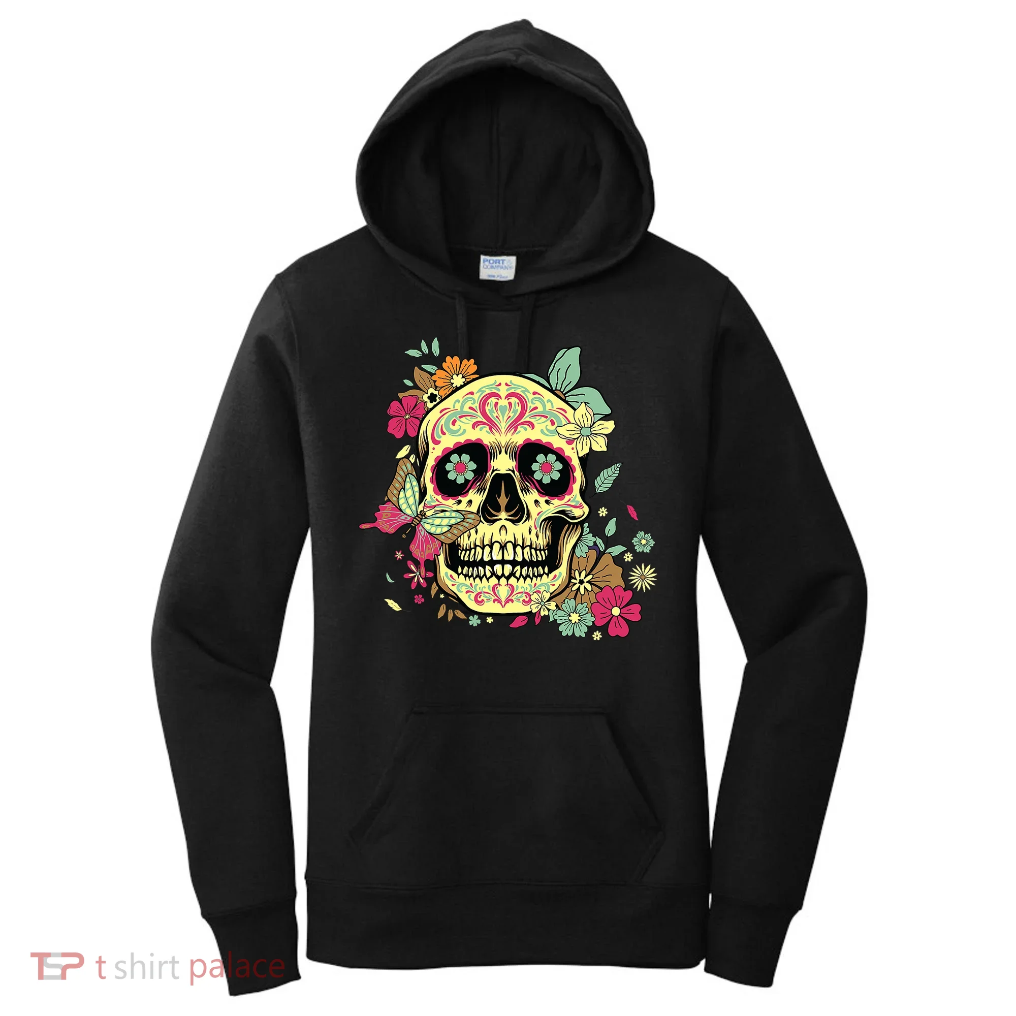 Floral Sugar Skull Dia de Los Muertos Dead   Women's Hoodie