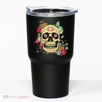 Floral Sugar Skull Dia de Los Muertos Dead   Tumbler thumb 0
