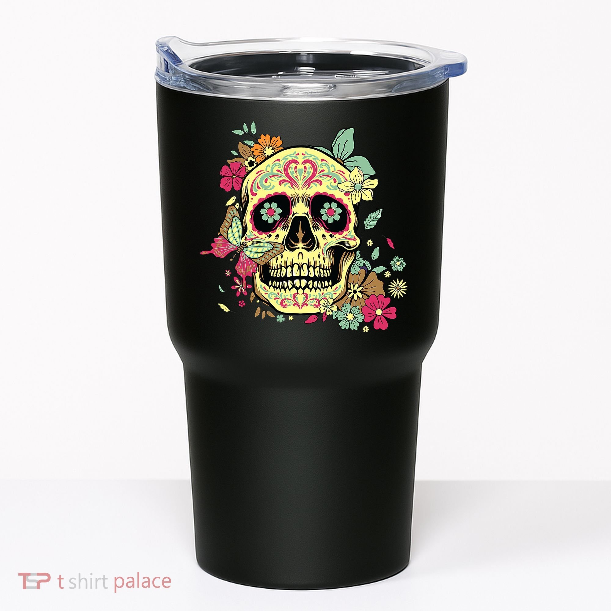 Floral Sugar Skull Dia de Los Muertos Dead   Tumbler