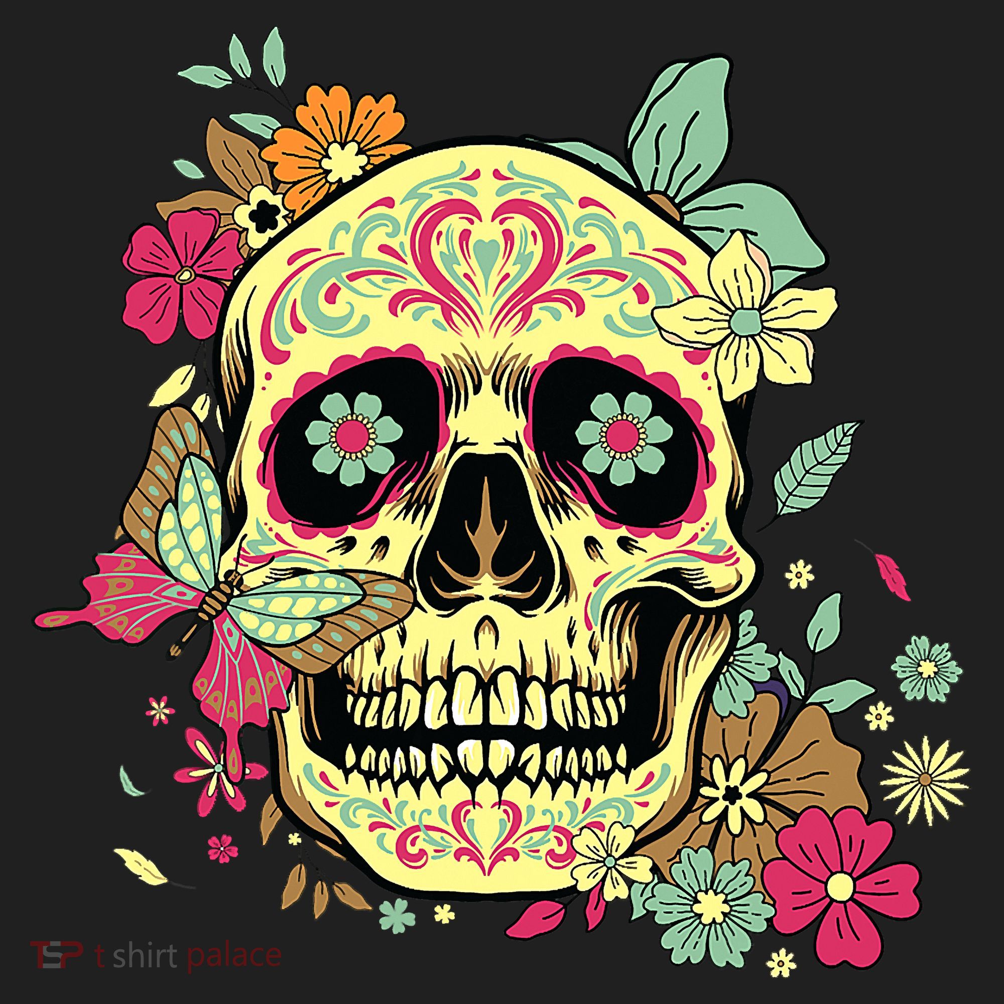 Floral Sugar Skull Dia de Los Muertos Dead   Tumbler