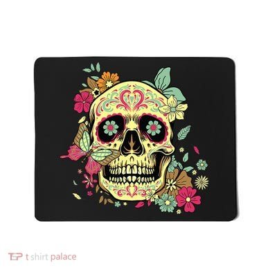 Floral Sugar Skull Dia de Los Muertos Dead   Mousepad