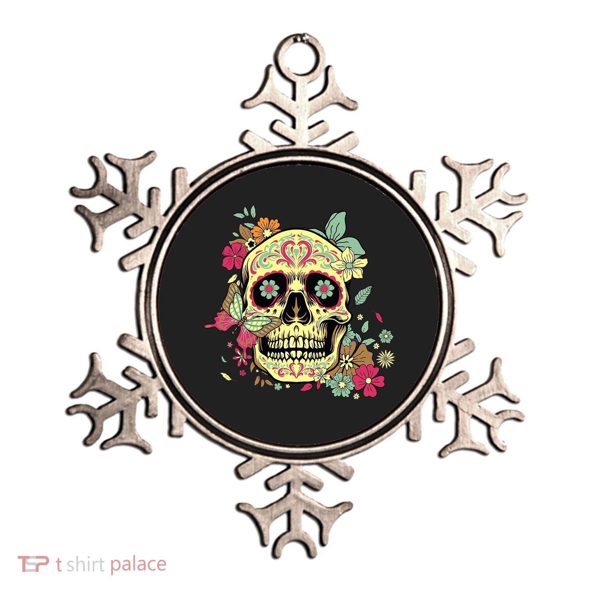 Floral Sugar Skull Dia de Los Muertos Dead   Ornament