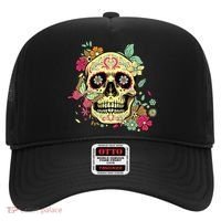 Floral Sugar Skull Dia de Los Muertos Dead   Hat thumb 0