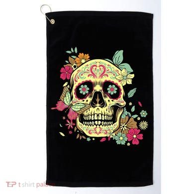 Floral Sugar Skull Dia de Los Muertos Dead   Golf Towel