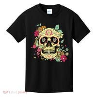 Floral Sugar Skull Dia de Los Muertos Dead   Kids T-Shirt thumb 0