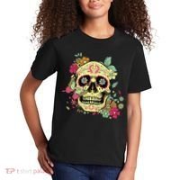 Floral Sugar Skull Dia de Los Muertos Dead   Kids T-Shirt thumb 2
