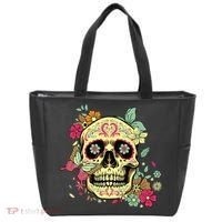 Floral Sugar Skull Dia de Los Muertos Dead   Tote Bag thumb 0