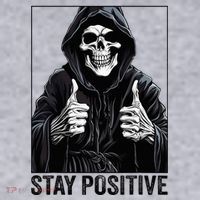 Funny Skull Stay Positive Skeleton Halloween Motivational Women's Racerback Cropped Tank thumb 2