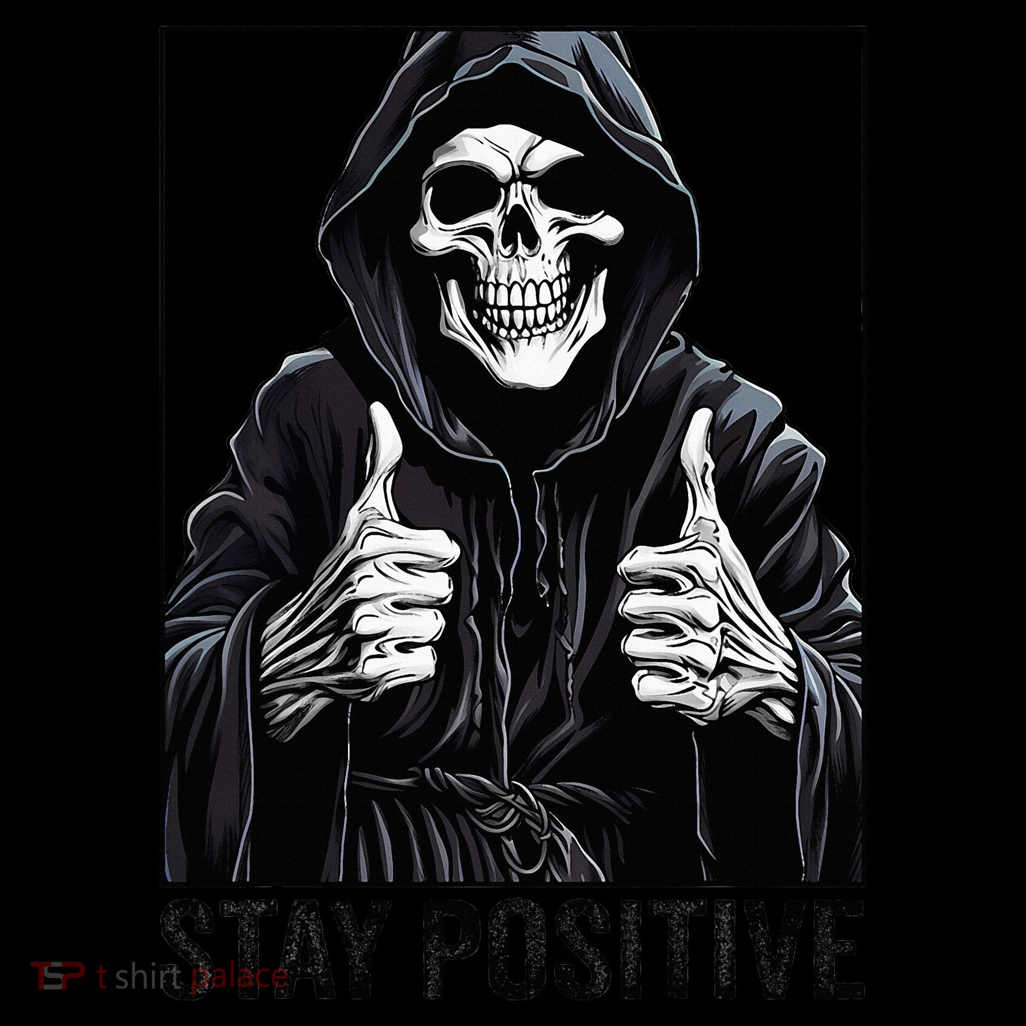 Funny Skull Stay Positive Skeleton Halloween Motivational Kids Colorblock Raglan Jersey