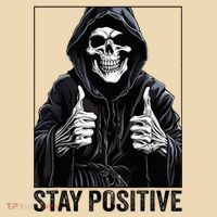 Funny Skull Stay Positive Skeleton Halloween Motivational Tote Bag thumb 4