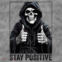 Funny Skull Stay Positive Skeleton Halloween Motivational Sweatshirt Cinch Pack Bag thumb 2