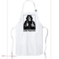 Funny Skull Stay Positive Skeleton Halloween Motivational Apron thumb 0