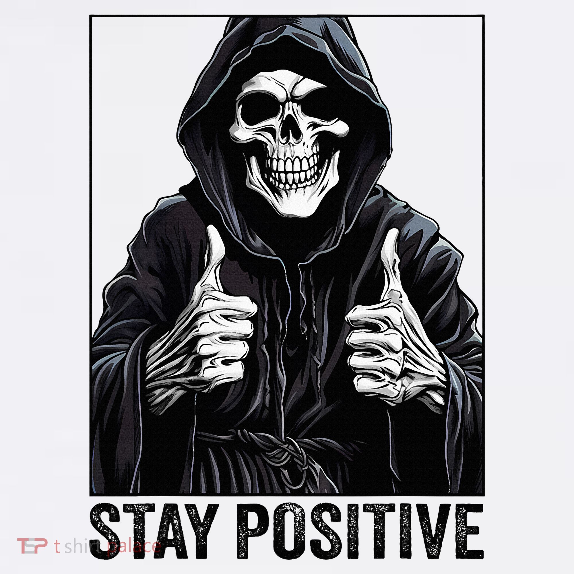 Funny Skull Stay Positive Skeleton Halloween Motivational Beanie