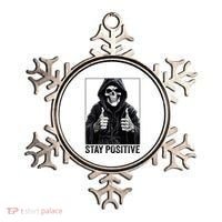 Funny Skull Stay Positive Skeleton Halloween Motivational Ornament thumb 0