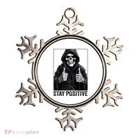 Funny Skull Stay Positive Skeleton Halloween Motivational Ornament thumb 0