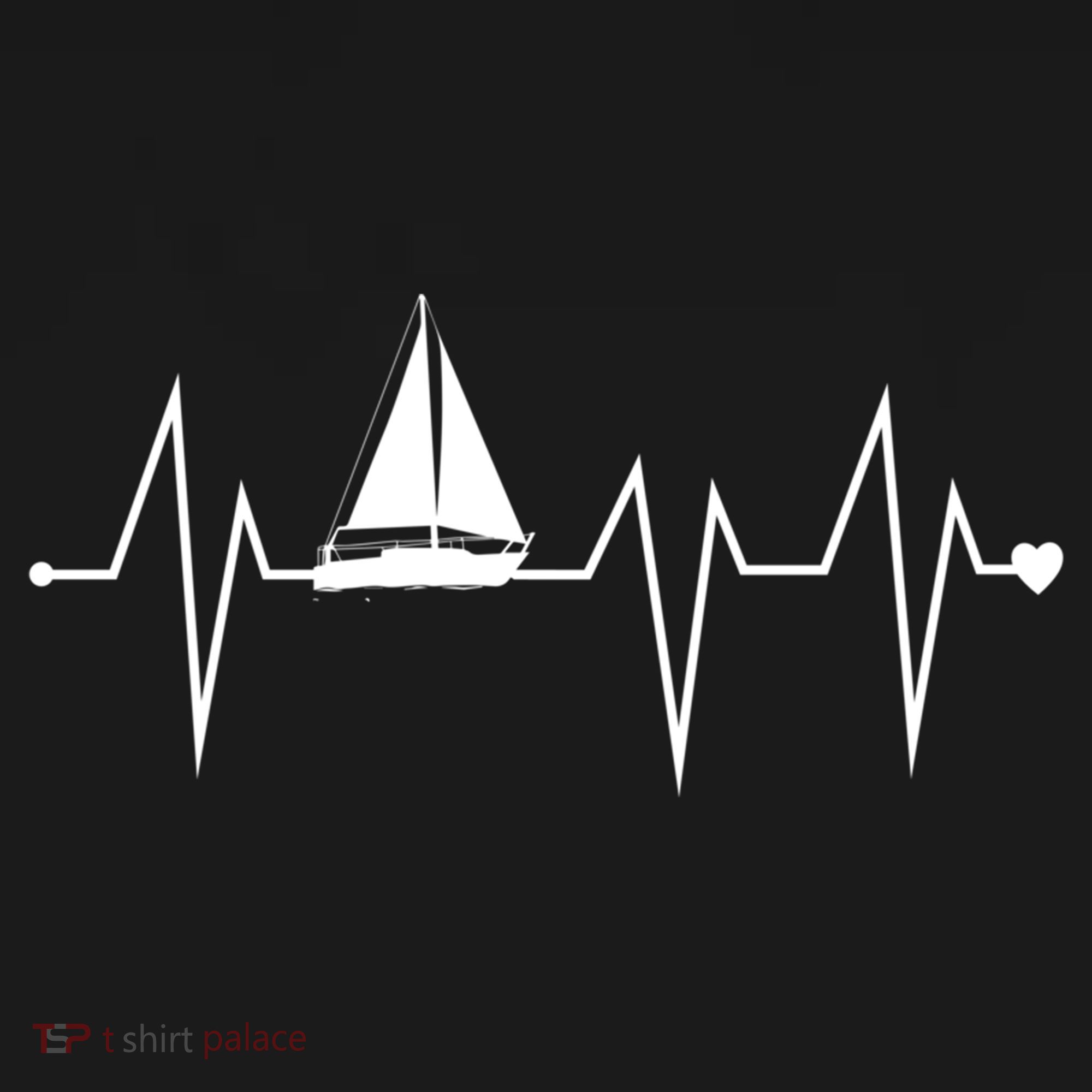 Funny Sailing Sailboat Sailor Heartbeat Heart Pulse Rate Ekg Gift Women's Hoodie