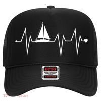 Funny Sailing Sailboat Sailor Heartbeat Heart Pulse Rate Ekg Gift Hat thumb 0
