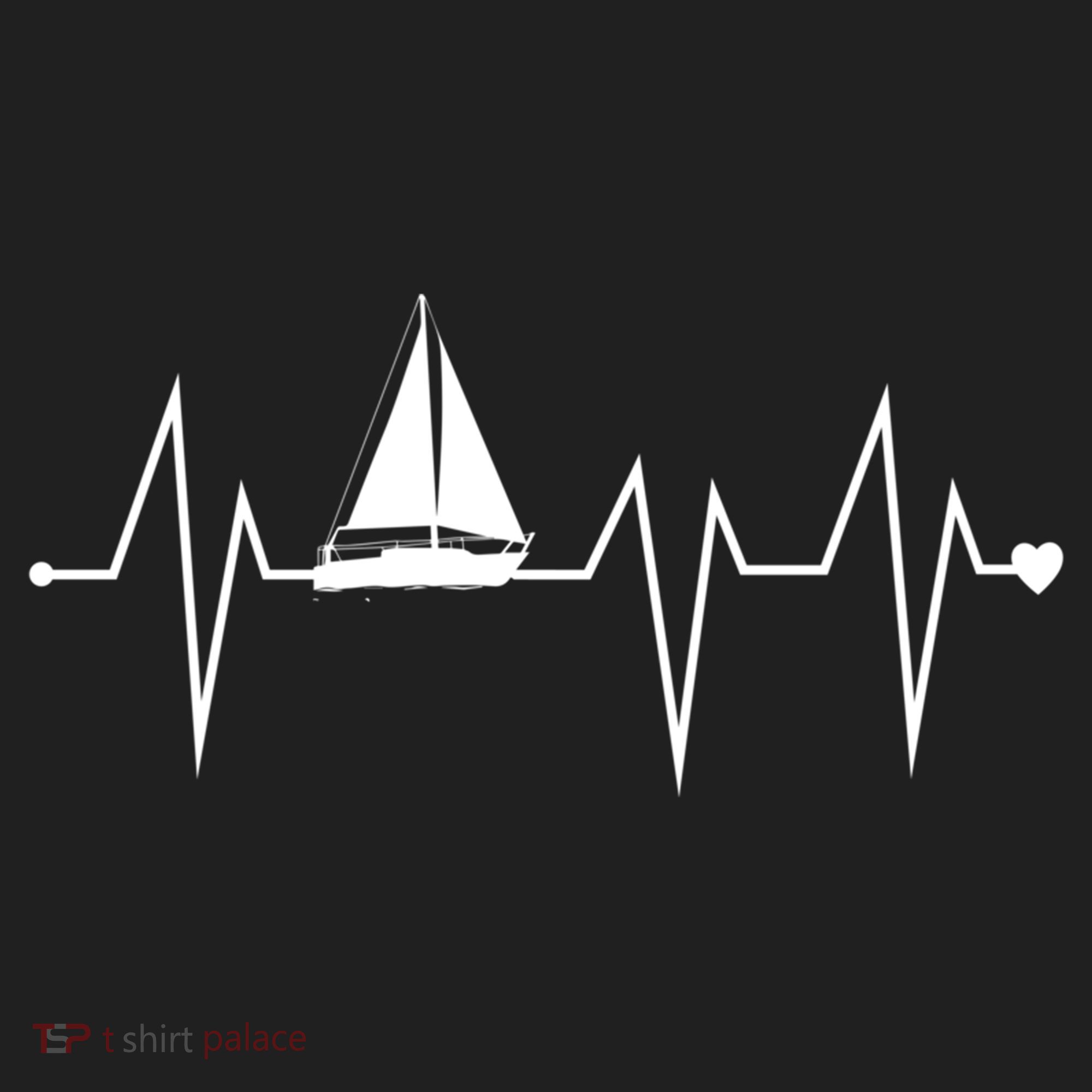 Funny Sailing Sailboat Sailor Heartbeat Heart Pulse Rate Ekg Gift Golf Towel
