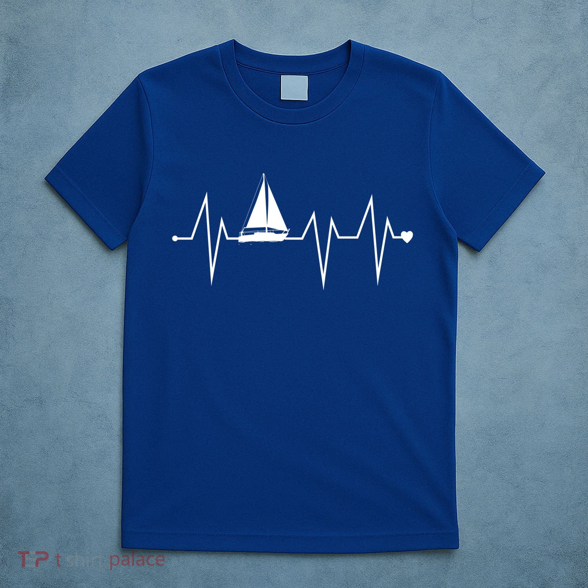Funny Sailing Sailboat Sailor Heartbeat Heart Pulse Rate Ekg Gift T-Shirt