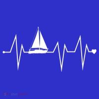 Funny Sailing Sailboat Sailor Heartbeat Heart Pulse Rate Ekg Gift T-Shirt thumb 7