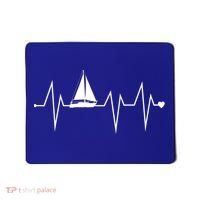 Funny Sailing Sailboat Sailor Heartbeat Heart Pulse Rate Ekg Gift Mousepad thumb 0