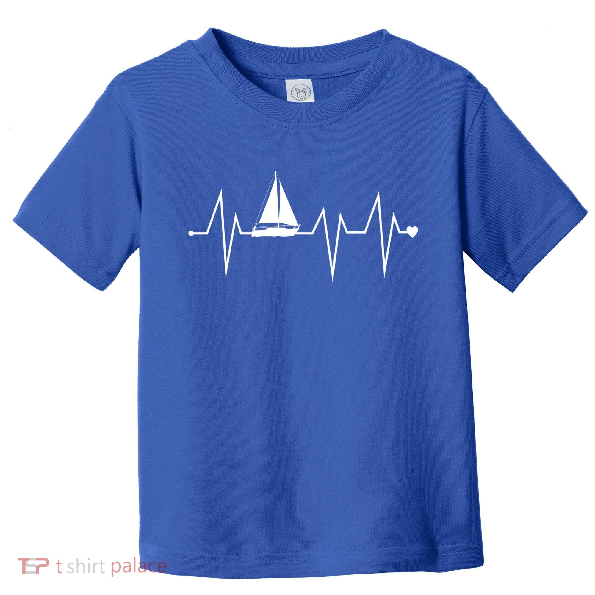Funny Sailing Sailboat Sailor Heartbeat Heart Pulse Rate Ekg Gift Toddler T-Shirt