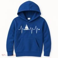 Funny Sailing Sailboat Sailor Heartbeat Heart Pulse Rate Ekg Gift Kids Hoodie thumb 0